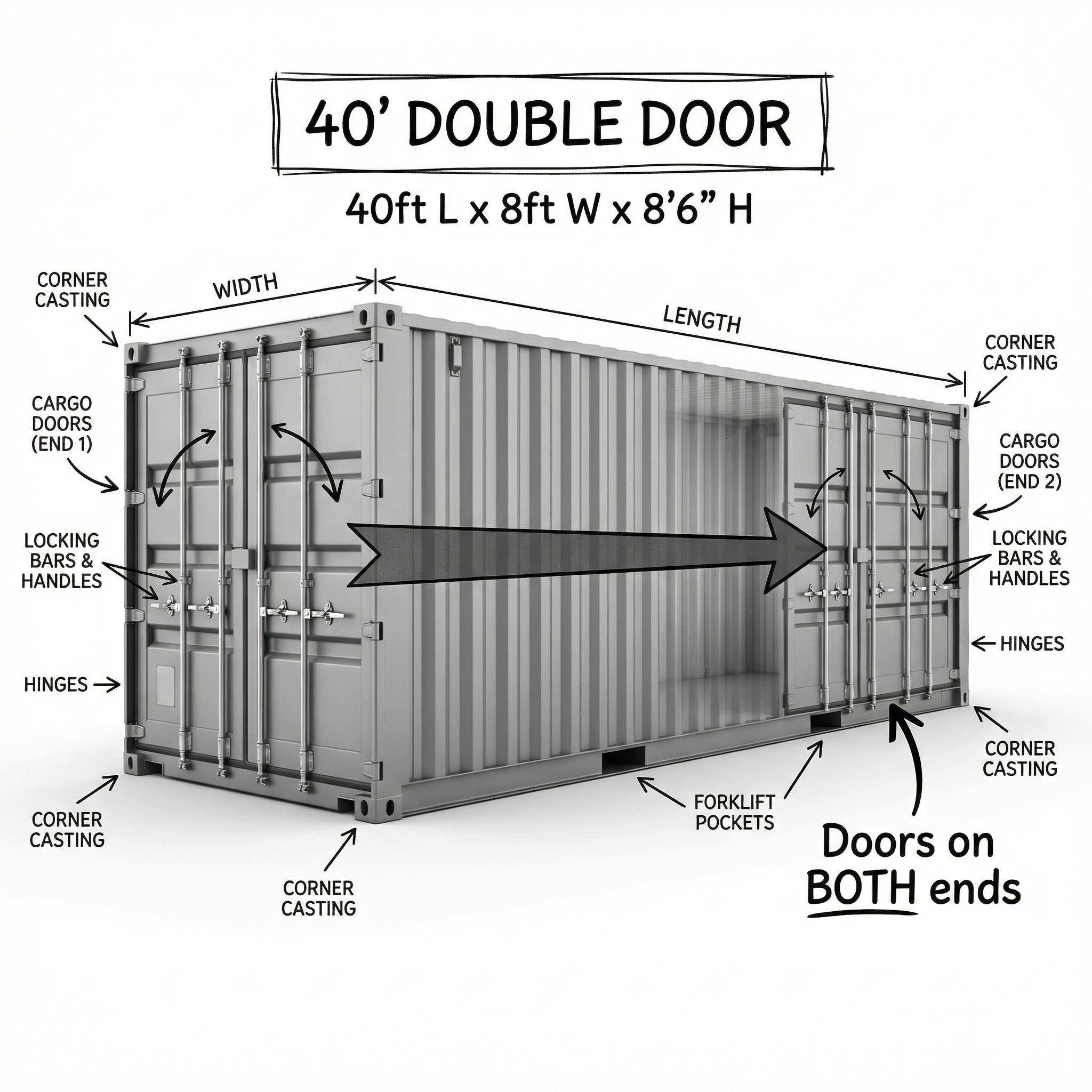 40' Standard Double Door