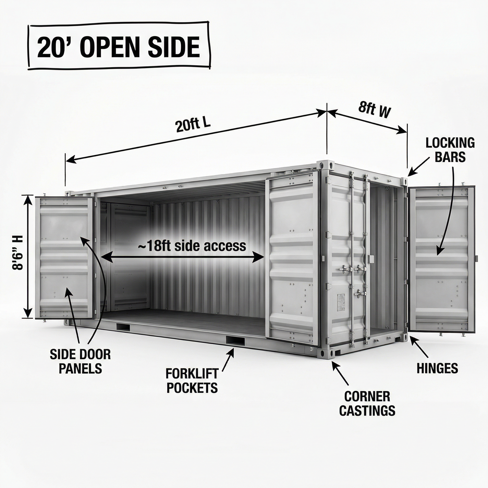 20' Standard Open Side
